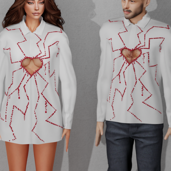 Alpha HEART SET CASUAL LOOK by simsfinds - The Sims 4 Custom Content