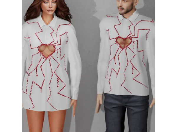 Alpha HEART SET CASUAL LOOK by Mably - The Sims 4 Custom Content