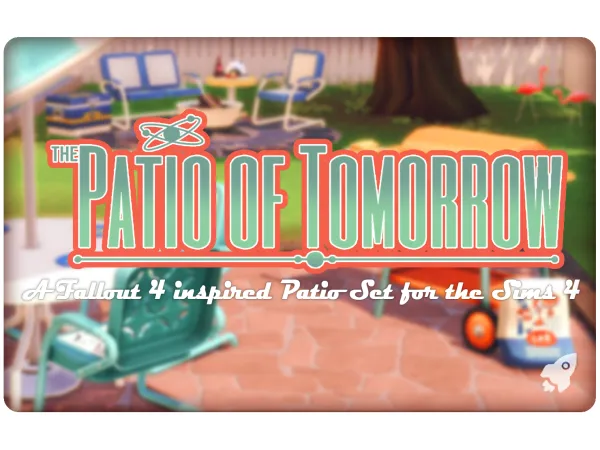 Maxis Match THE PATIO OF TOMORROW A Pre Atomic War Patio Set by simsfinds - The Sims 4 Custom Content