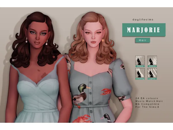 Maxis Match MARJORIE HAIR by daylifesims - The Sims 4 Custom Content