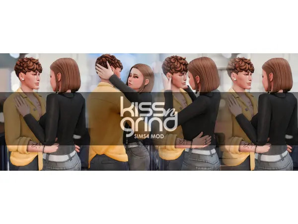 Mix SIMS4 MOD Kiss n Grind 16 Waved Kiss by simsfinds - The Sims 4 Custom Content