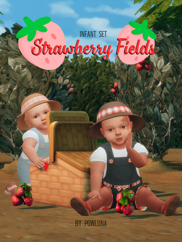 Maxis Match STRAWBERRY FIELDS infant set by simsfinds - The Sims 4 Custom Content