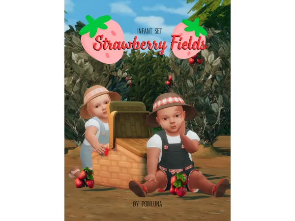 STRAWBERRY FIELDS - infant set by powluna