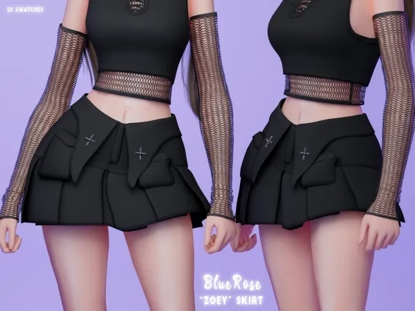 Mix Zoey Skirt BRsims by bluerose-sims - The Sims 4 custom content