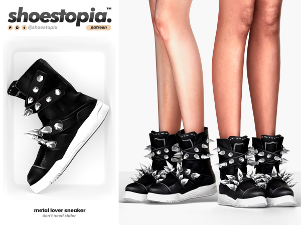 Alpha Metal Lover Sneakers by shoestopia - The Sims 4 Custom Content