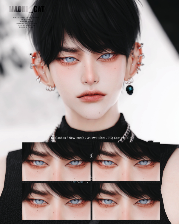 Alpha [Maoni_cat] Eyelashes 3D Male by simsfinds - The Sims 4 Custom Content