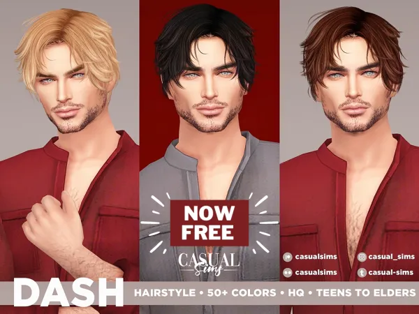 Alpha DASH HAIRSTYLE by casualsims - The Sims 4 Custom Content