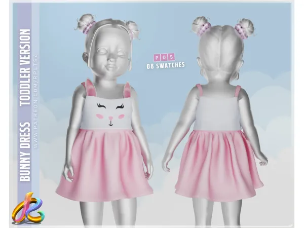 Alpha Toddler Bunny Dress by rplts4 - The Sims 4 custom content