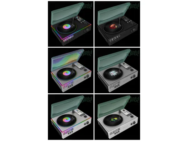 Maxis Match (Retro Vintage) Vinyl Record Player by MintyJinx - The Sims 4 Custom Content