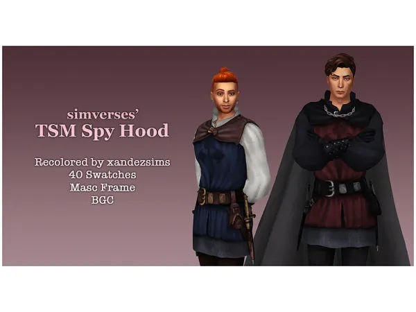Maxis Match [Recolor TSM Spy Hood AM Outfit by simverses] - The Sims 4 Custom Content