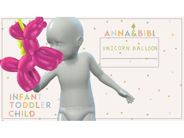 Mix Unicorn Balloon Functional [AnnaBibi] by simsfinds - The Sims 4 Custom Content