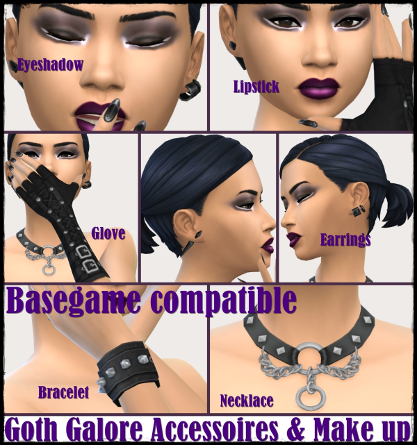 Maxis Match Goth Galore Accessoires Make up by simsfinds - The Sims 4 Custom Content