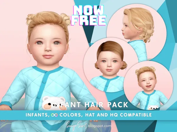 Alpha Hair Pack for Infants NOW FREE by sonyasims - The Sims 4 Custom Content