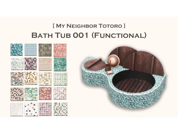 Alpha [My Neighbor Totoro] Bath Tub 001 by simsfinds - The Sims 4 Custom Content