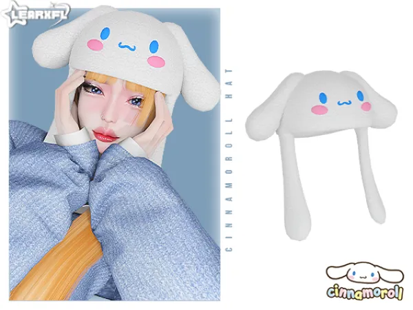 Mix Cinnamoroll Back To School Collection Cinnamoroll Hat [717 Items] by simsfinds - The Sims 4 Custom Content