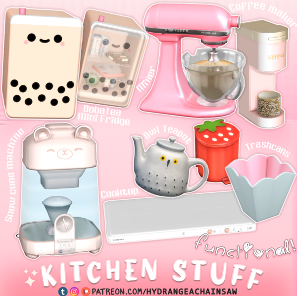 Alpha Kitchen stuff by hydrangeachainsaw - The Sims 4 Custom Content