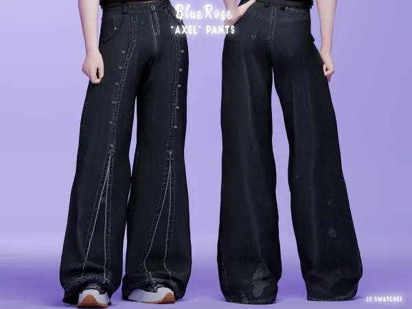 Alpha Axel Baggy pants brsims by bluerose-sims - The Sims 4 custom content