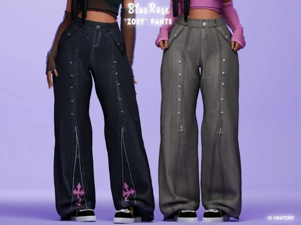 Alpha Zoey baggy pants brsims by bluerose-sims - The Sims 4 custom content