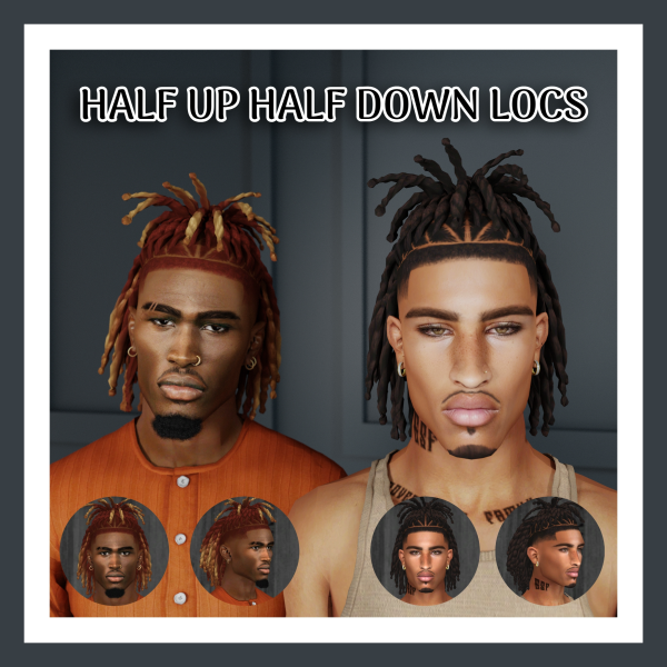 Alpha HALF UP HALF DOWN LOCS by simsfinds - The Sims 4 Custom Content