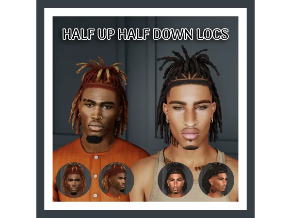 Alpha HALF UP HALF DOWN LOCS by khadijah551 - The Sims 4 Custom Content