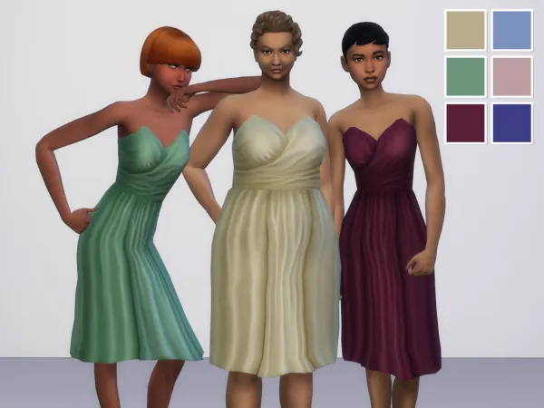 Maxis Match to Celebrations Bridesmaid Dress by simsfinds - The Sims 4 Custom Content
