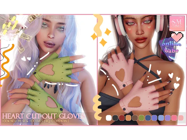 HONEY | Heart Cut Out Gloves by SMSims