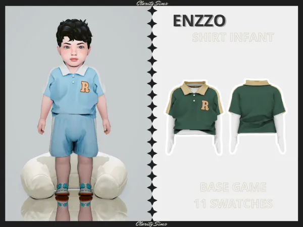 Alpha Enzzo Shirt Infant - The Sims 4 Custom Content