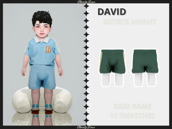 Alpha David Shorts Infant by clarity-sims - The Sims 4 Custom Content