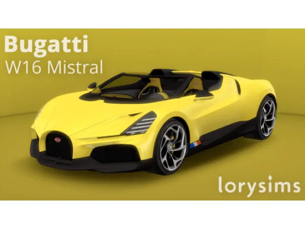 Mix 2024 Bugatti W16 Mistral by LorySims - The Sims 4 Custom Content
