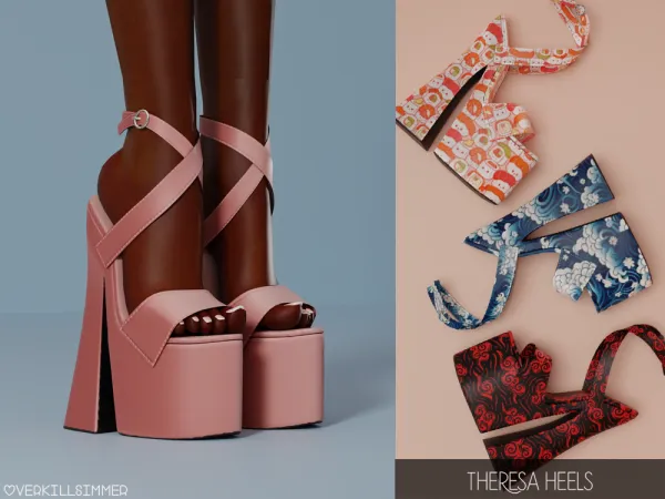 Alpha Theresa heels by overkillsimmer - The Sims 4 Custom Content