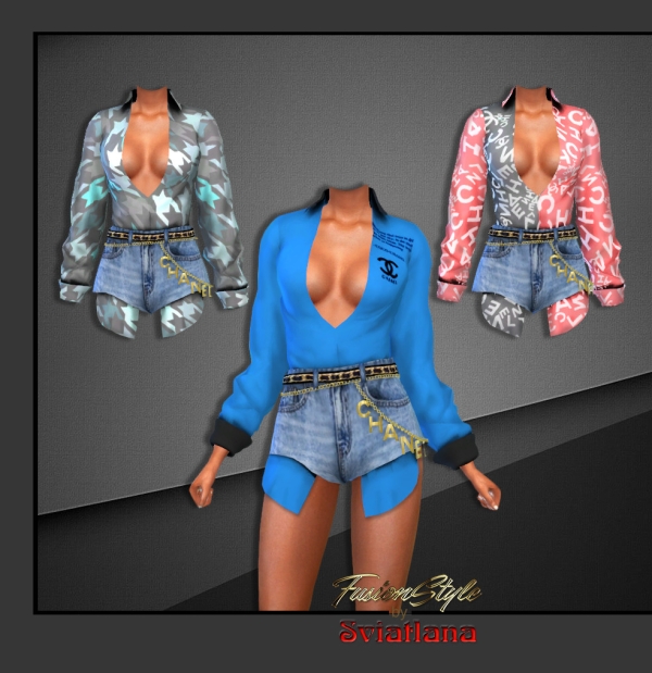 Alpha Shirt Shorts by fusionstylesims4 - The Sims 4 Custom Content