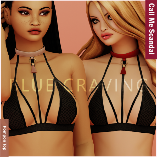 Mix Blue Craving Pompom Bra by bluecraving - The Sims 4 Custom Content