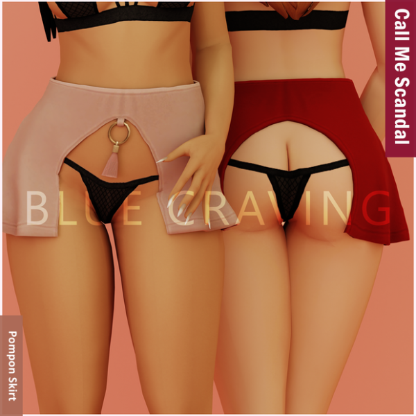 Mix Blue Craving Pompom Skirt by bluecraving - The Sims 4 Custom Content