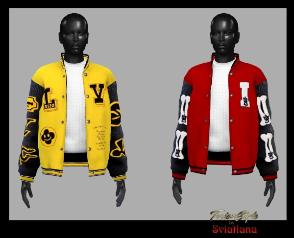 Alpha bomber jacket with patches by fusionstylesims4 - The Sims 4 Custom Content