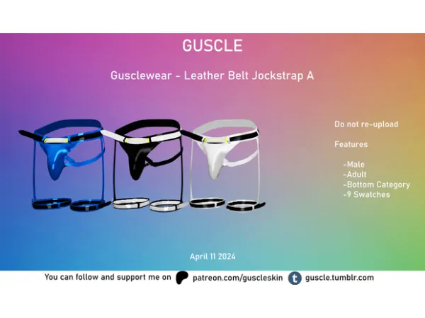 Alpha Gusclewear Leather Belt Jockstrap A by by simsfinds - The Sims 4 Custom Content