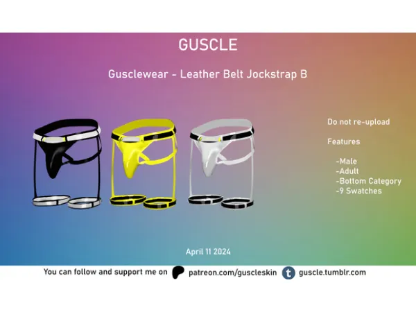 Alpha Gusclewear Leather Belt Jockstrap B by simsfinds - The Sims 4 Custom Content