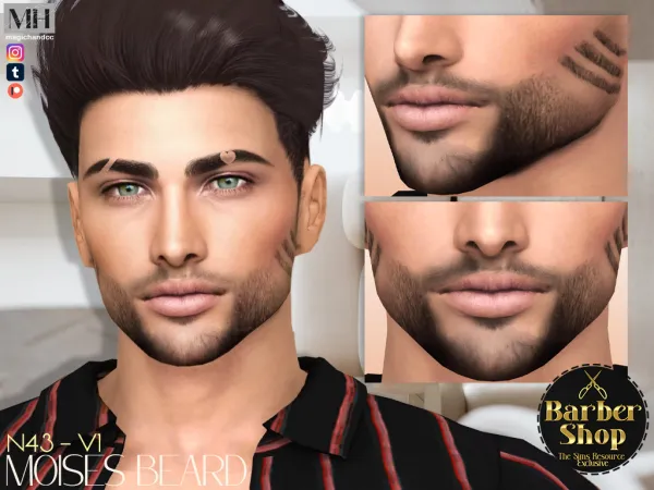 Mix Moises Beard N43 V1 - The Sims 4 Custom Content