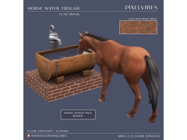 Maxis Match Horse Water Trough - The Sims 4 Custom Content
