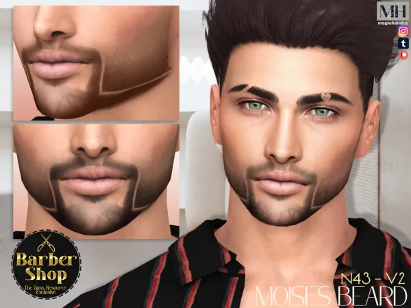 Mix Moises Beard N43 V2 - The Sims 4 Custom Content