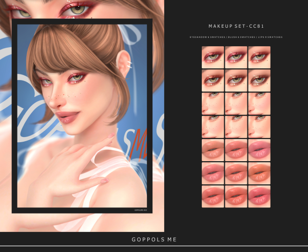Alpha GPME GOLD MAKEUP SET CC81 by simsfinds - The Sims 4 Custom Content