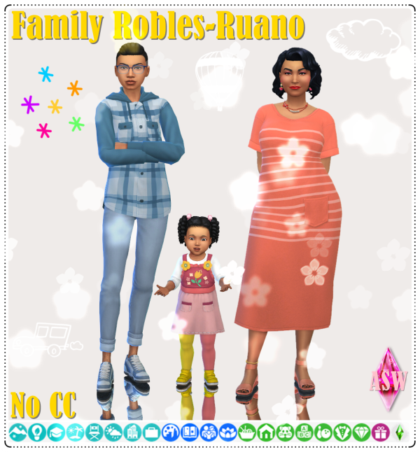 Maxis Match Family Robles Ruano by simsfinds - The Sims 4 Custom Content