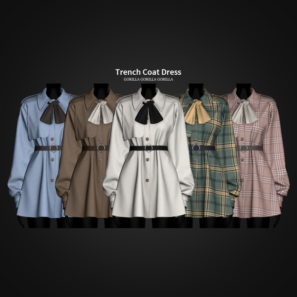 Alpha Trench Coat Dress by simsfinds - The Sims 4 Custom Content