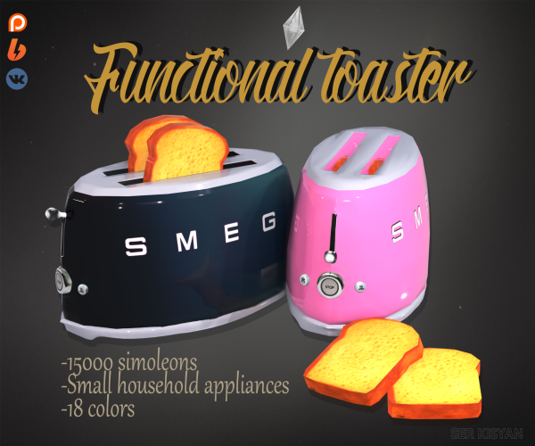 Mix Functional toaster by simsfinds - The Sims 4 Custom Content