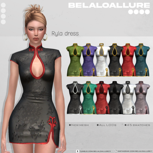 Mix Ryla Dress by simsfinds - The Sims 4 Custom Content