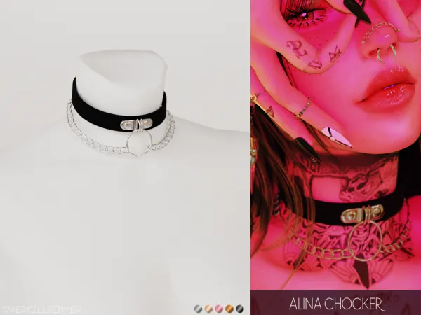 Alpha Alina chocker by overkillsimmer - The Sims 4 Custom Content