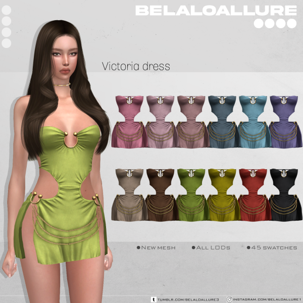 Alpha Victoria Dress by simsfinds - The Sims 4 Custom Content