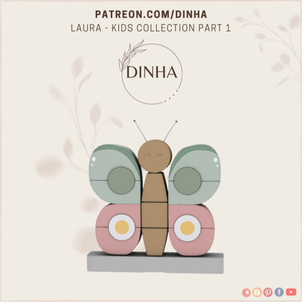 Mix Laura Kids Collection (Butterfly) by dinhagamer - The Sims 4 Custom Content