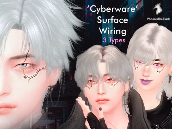 Mix Cyberware FacepaintEyeshadow by simsfinds - The Sims 4 Custom Content