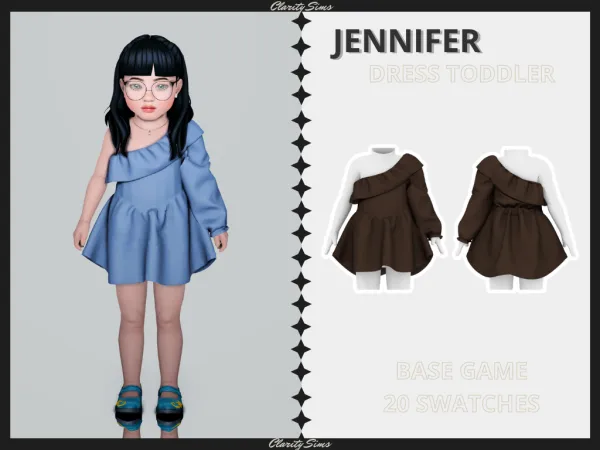 Alpha Jennifer Dress Toddler by clarity-sims - The Sims 4 Custom Content