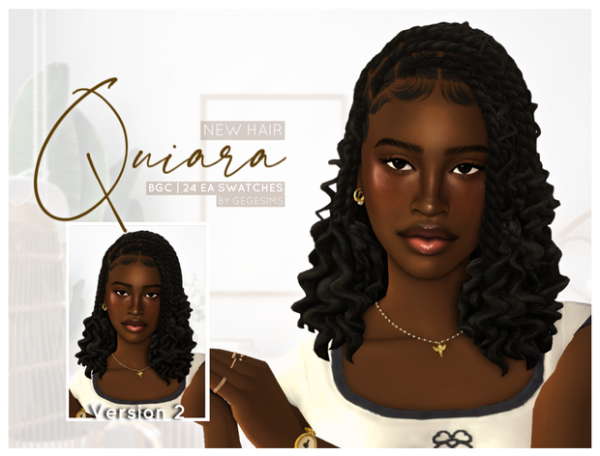 Maxis Match Quiara Hair by simsfinds - The Sims 4 Custom Content